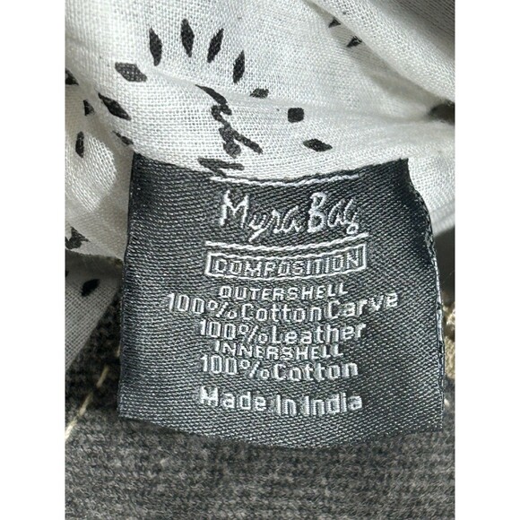 MINTY MYRA BAGS Horse Hair Canvas Leather Backpack Gray Brown Large travel purse - Picture 16 of 16